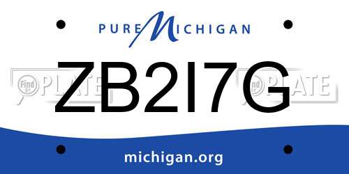 ZB2I7G Michigan License Plate