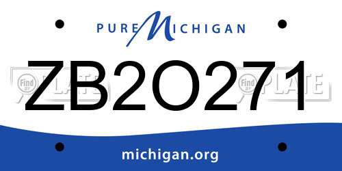 ZB2O271 Michigan License Plate