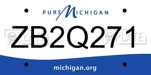 ZB2Q271 Michigan License Plate