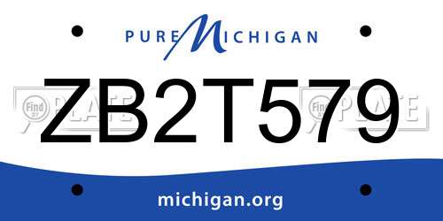 ZB2T579 Michigan License Plate