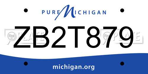 ZB2T879 Michigan License Plate