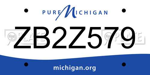 ZB2Z579 Michigan License Plate