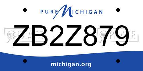 ZB2Z879 Michigan License Plate