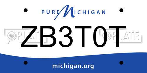 ZB3T0T Michigan License Plate