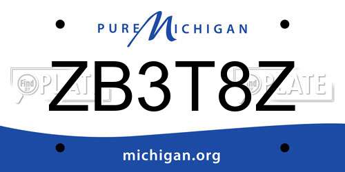 ZB3T8Z Michigan License Plate