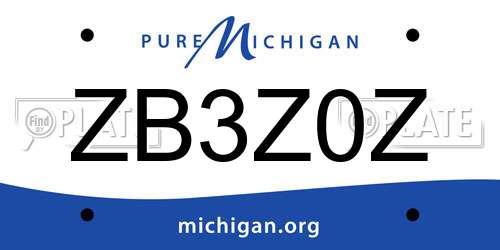 ZB3Z0Z Michigan License Plate