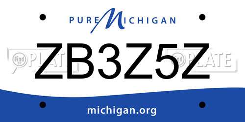ZB3Z5Z Michigan License Plate