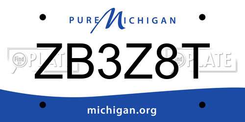 ZB3Z8T Michigan License Plate