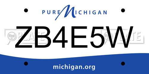 ZB4E5W Michigan License Plate