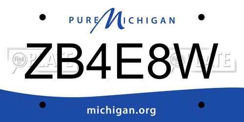 ZB4E8W Michigan License Plate