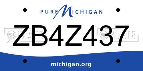 ZB4Z437 Michigan License Plate