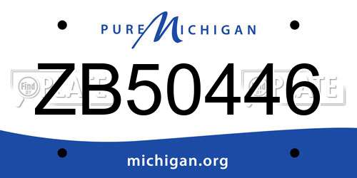 ZB50446 Michigan License Plate