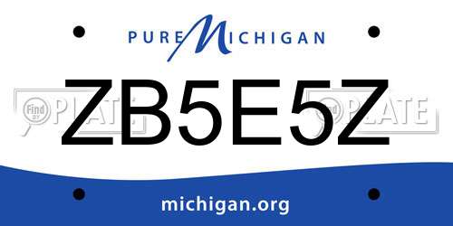 ZB5E5Z Michigan License Plate