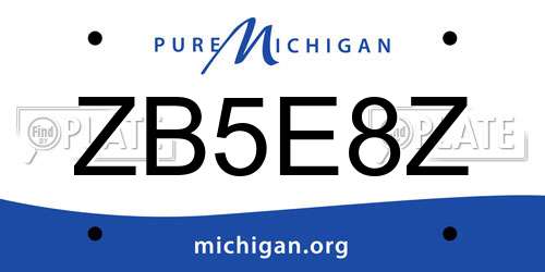 ZB5E8Z Michigan License Plate