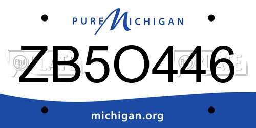 ZB5O446 Michigan License Plate