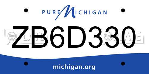 ZB6D330 Michigan License Plate