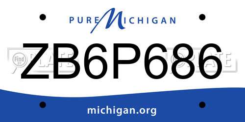 ZB6P686 Michigan License Plate