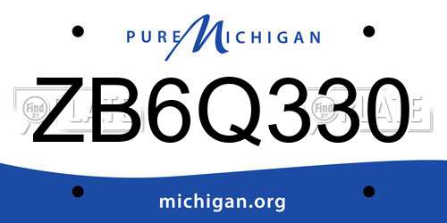 ZB6Q330 Michigan License Plate