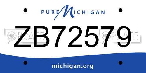 ZB72579 Michigan License Plate