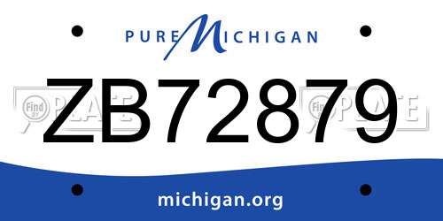 ZB72879 Michigan License Plate