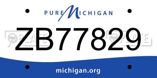 ZB77829 Michigan License Plate