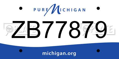 ZB77879 Michigan License Plate