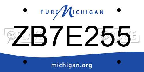 ZB7E255 Michigan License Plate