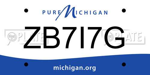 ZB7I7G Michigan License Plate
