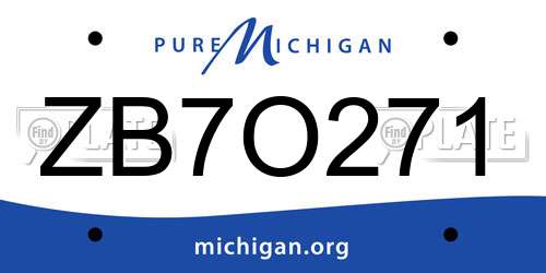 ZB7O271 Michigan License Plate