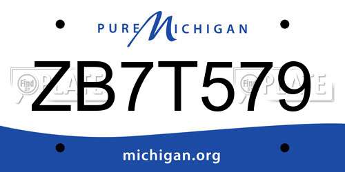 ZB7T579 Michigan License Plate