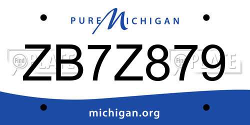 ZB7Z879 Michigan License Plate