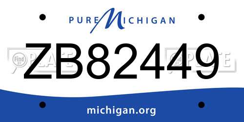 ZB82449 Michigan License Plate