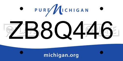 ZB8Q446 Michigan License Plate