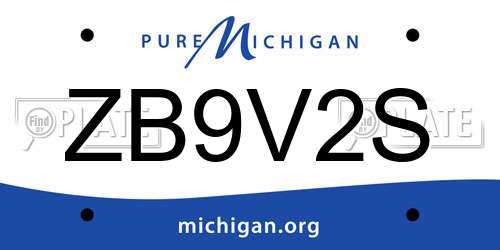 ZB9V2S Michigan License Plate