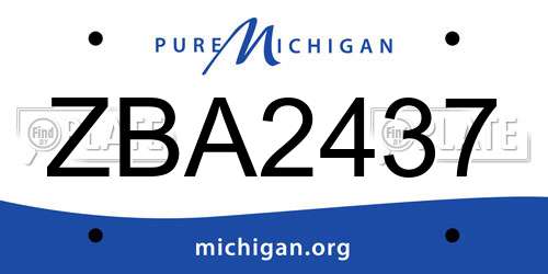 ZBA2437 Michigan License Plate