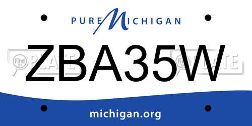 ZBA35W Michigan License Plate