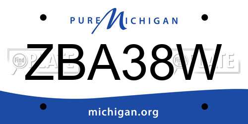ZBA38W Michigan License Plate