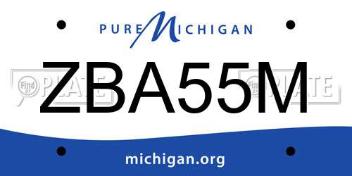 ZBA55M Michigan License Plate