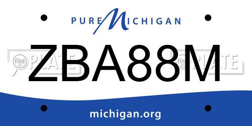 ZBA88M Michigan License Plate