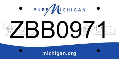 ZBB0971 Michigan License Plate