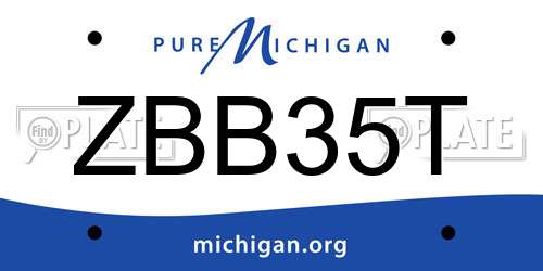 ZBB35T Michigan License Plate