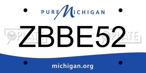 ZBBE52 Michigan License Plate
