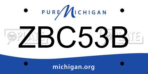 ZBC53B Michigan License Plate