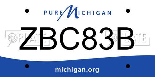 ZBC83B Michigan License Plate