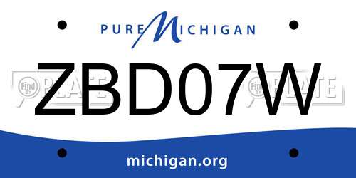 ZBD07W Michigan License Plate