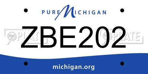 ZBE202 Michigan License Plate