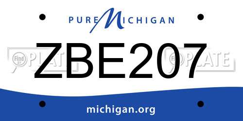 ZBE207 Michigan License Plate