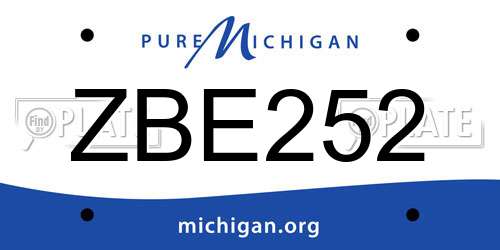 ZBE252 Michigan License Plate