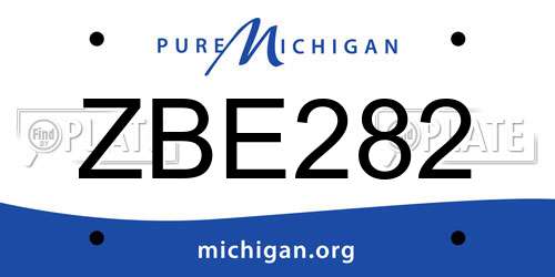 ZBE282 Michigan License Plate