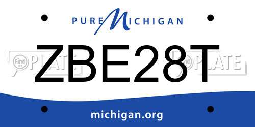 ZBE28T Michigan License Plate